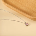Ketting met ronde diamanten hanger in meerdere kleuren