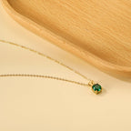 Ketting met ronde diamanten hanger in meerdere kleuren