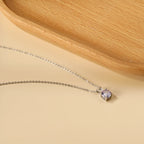 Ketting met ronde diamanten hanger in meerdere kleuren