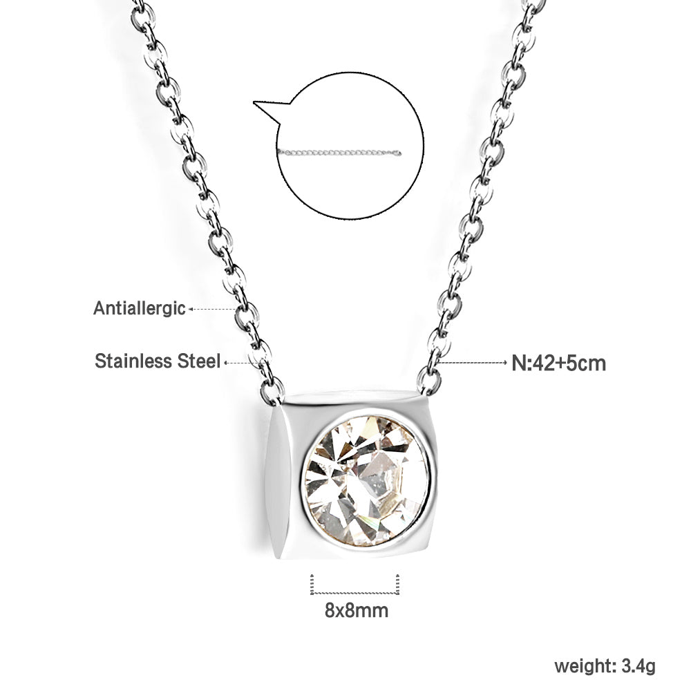 Collier pendentif carré à cinq couleurs