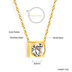 Collier pendentif carré à cinq couleurs