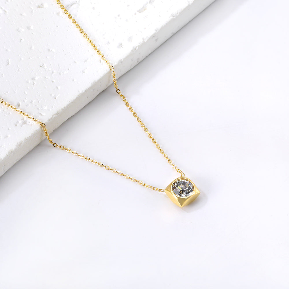 Vijfkleurige vierkante hangerketting