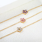 Five Petal Flower Zirconium Bracelet
