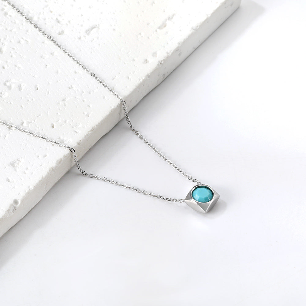 Vijfkleurige vierkante hangerketting