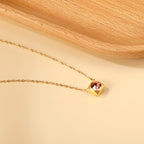 Collier pendentif carré à cinq couleurs