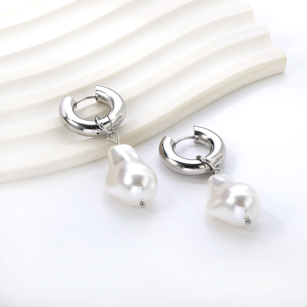 Ronde witte parel oorbellen