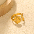 Gouden Ocean 2-delige ringset