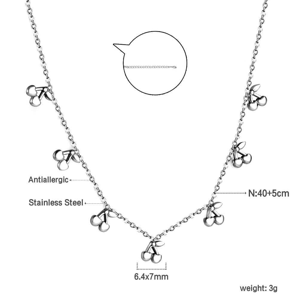 Ensemble de colliers à breloques – Coquillage, cerise, couronne et libellule