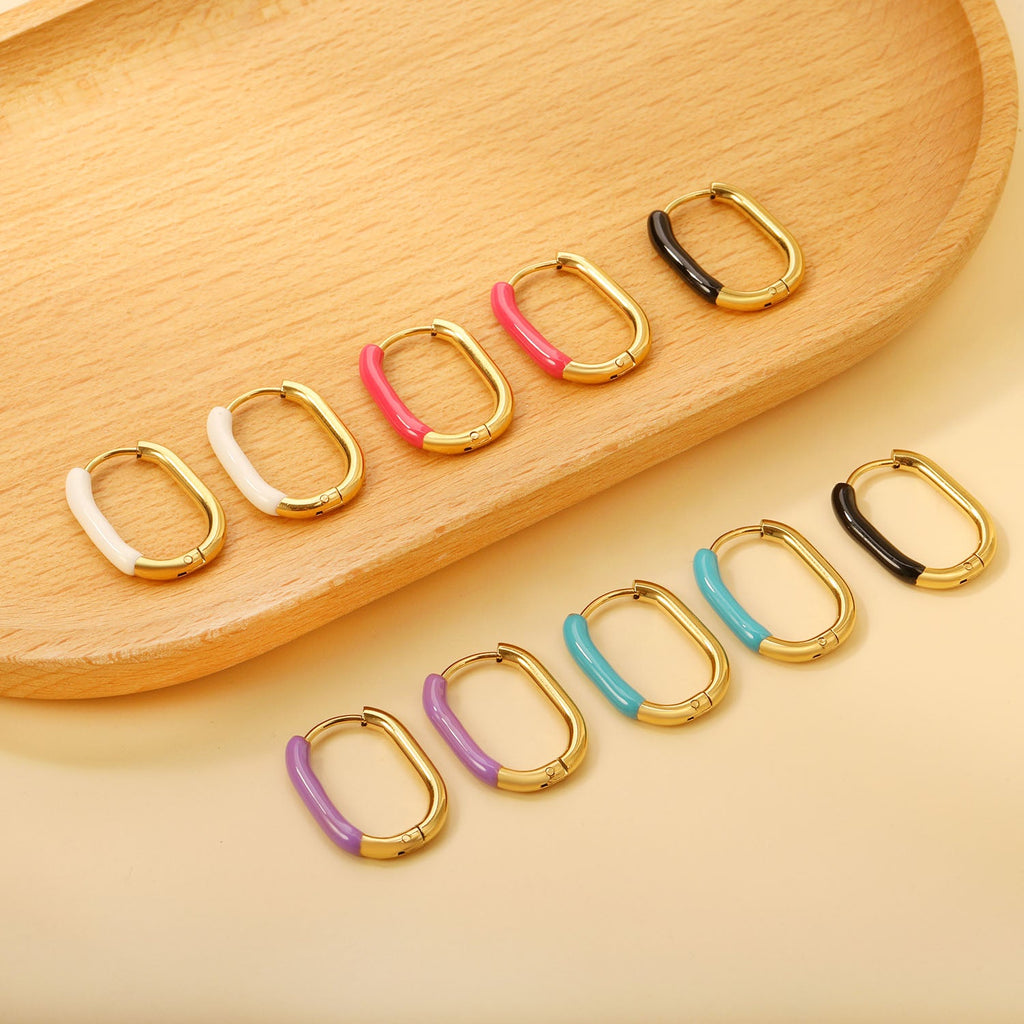 U-vormige gekleurde oorbellen