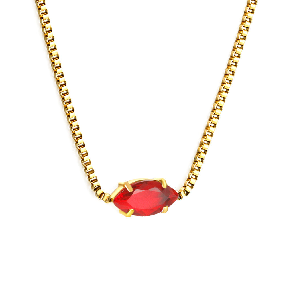 Ketting met veelkleurige diamanten hanger