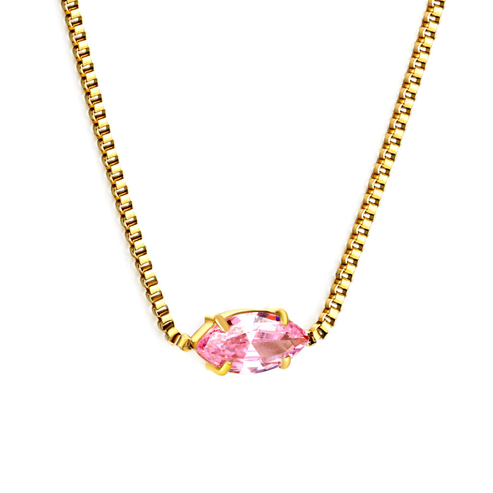 Ketting met veelkleurige diamanten hanger