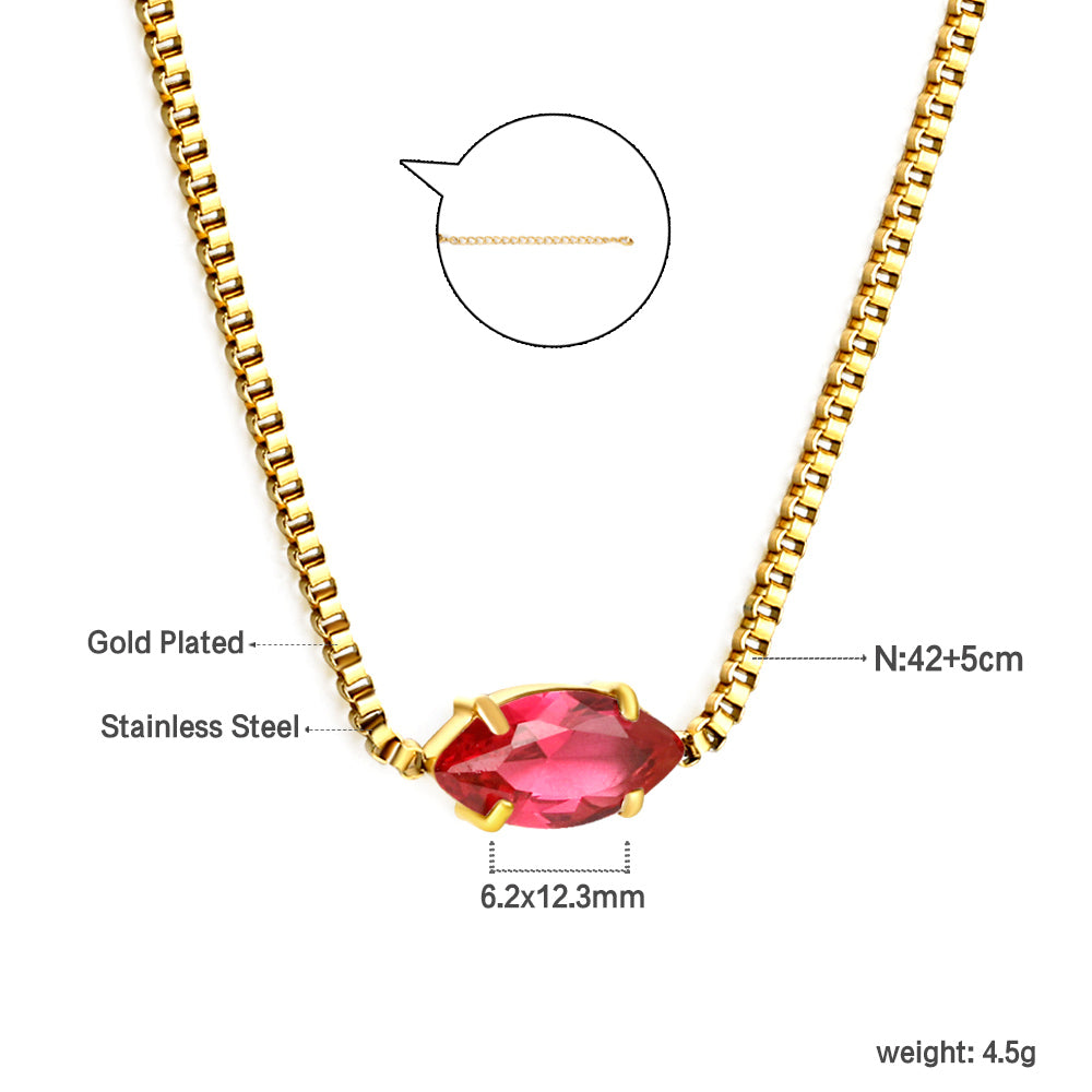 Ketting met veelkleurige diamanten hanger