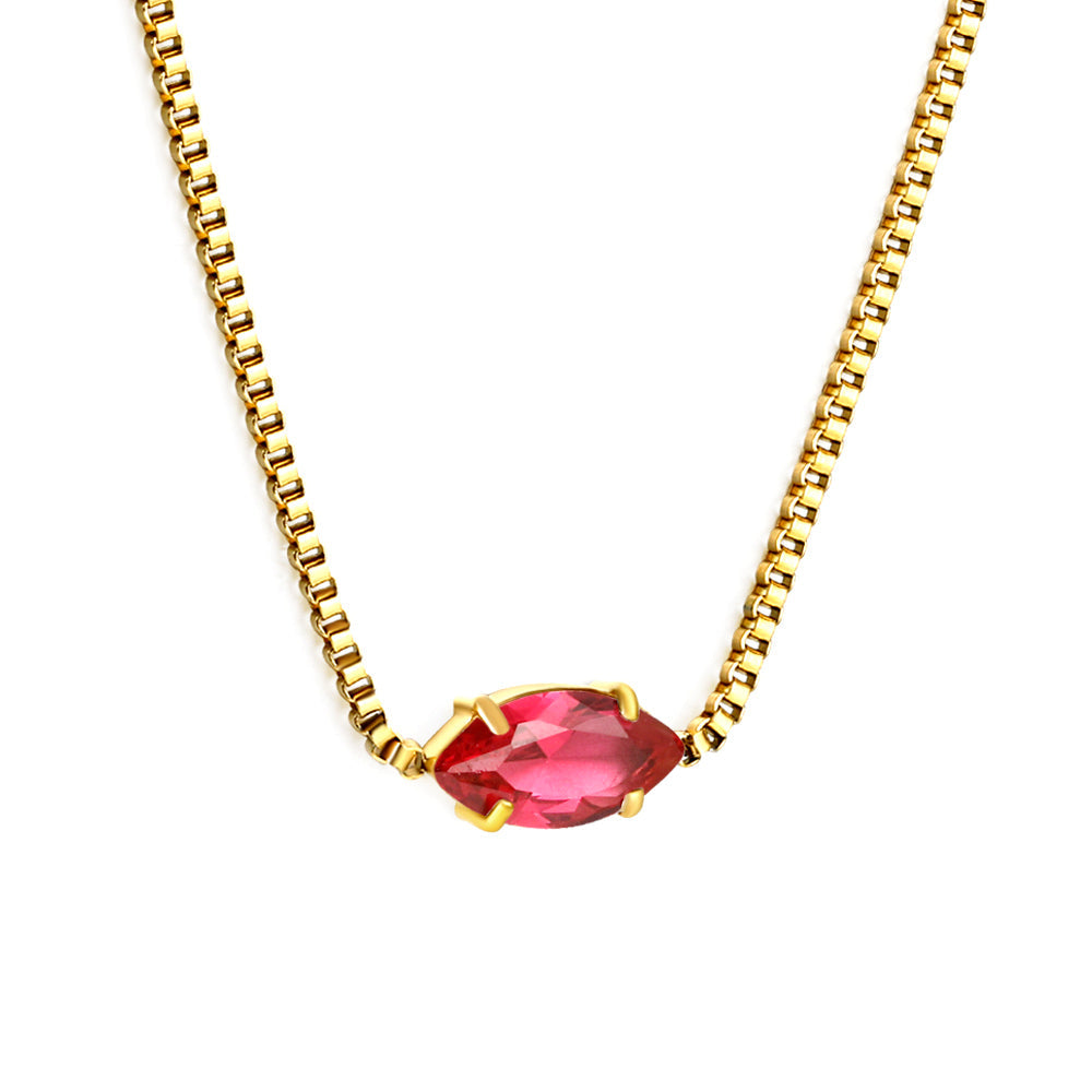 Ketting met veelkleurige diamanten hanger