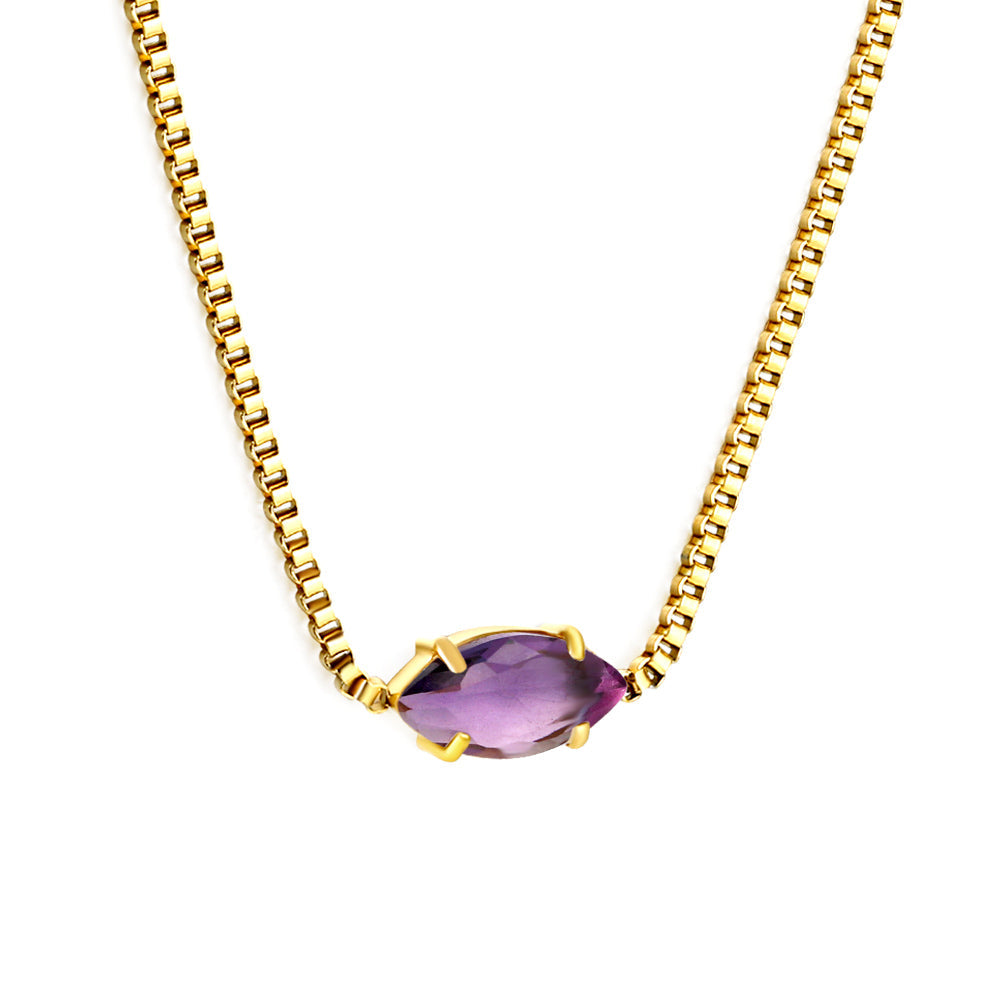 Ketting met veelkleurige diamanten hanger