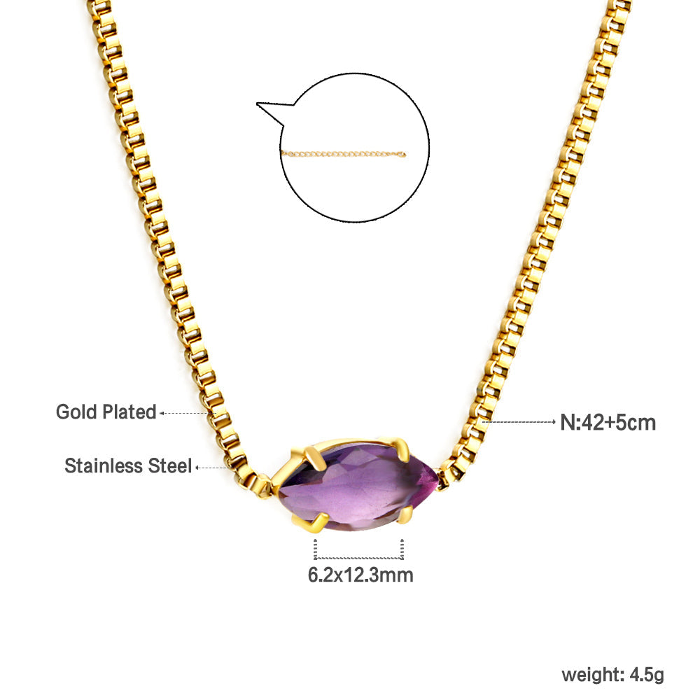 Ketting met veelkleurige diamanten hanger