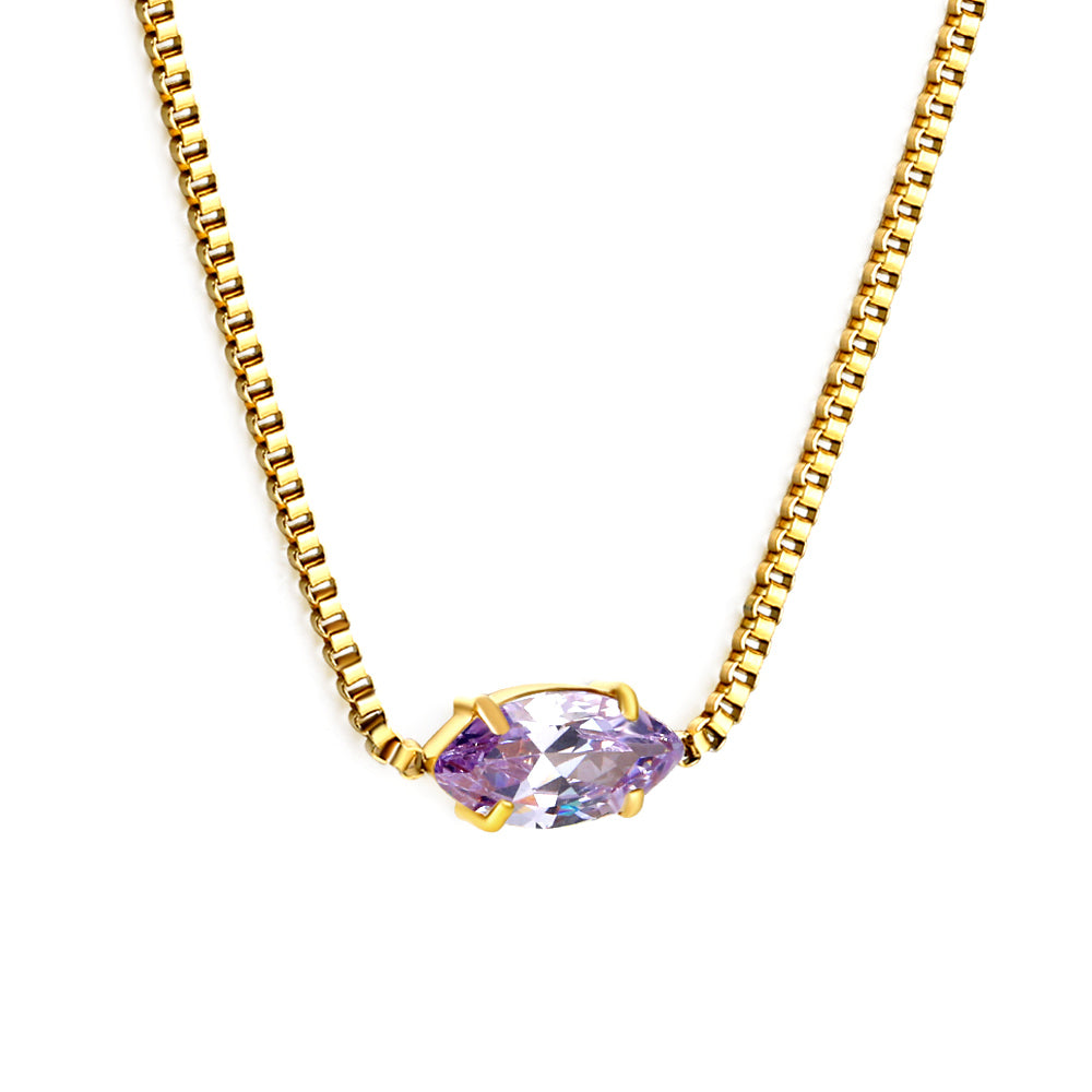 Ketting met veelkleurige diamanten hanger