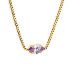 Ketting met veelkleurige diamanten hanger