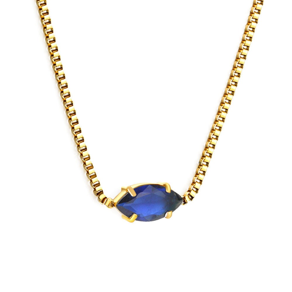 Ketting met veelkleurige diamanten hanger