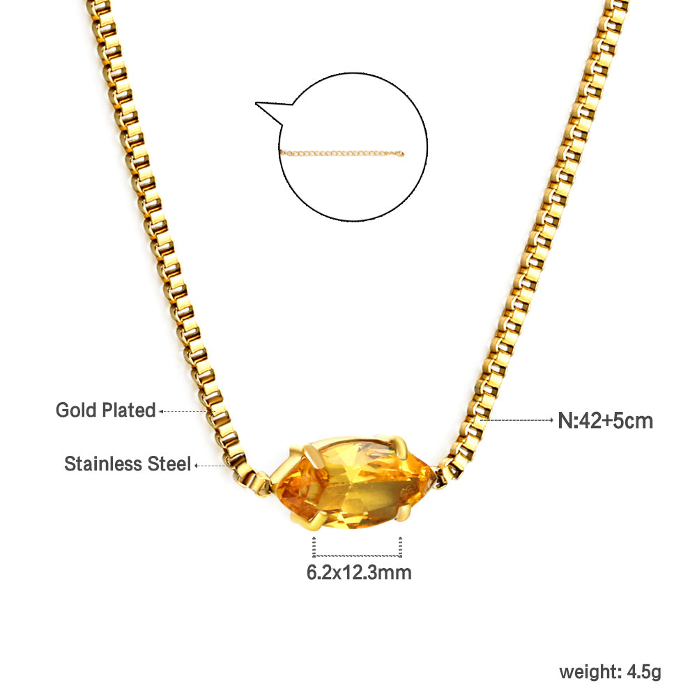 Ketting met veelkleurige diamanten hanger