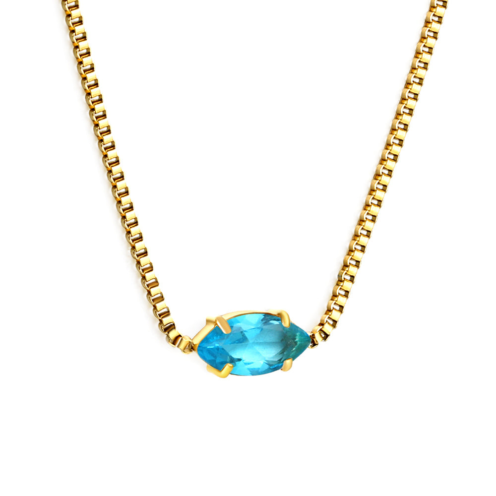 Ketting met veelkleurige diamanten hanger