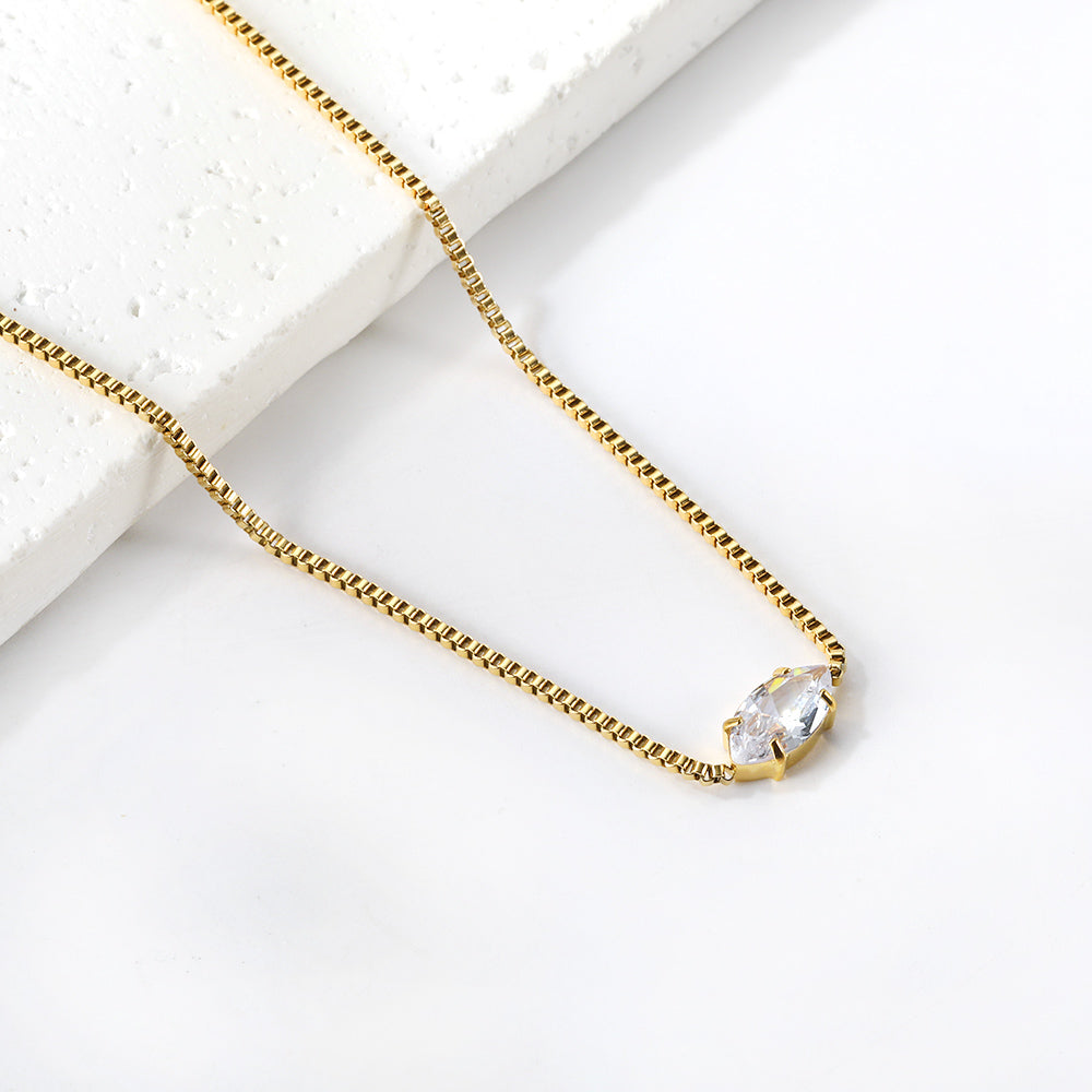 Ketting met veelkleurige diamanten hanger