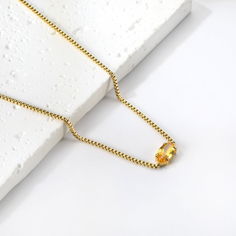 Ketting met veelkleurige diamanten hanger