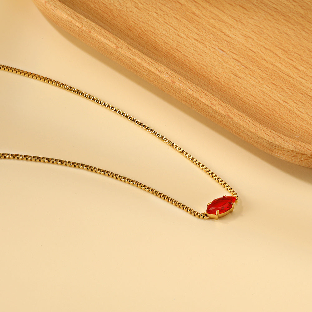 Ketting met veelkleurige diamanten hanger