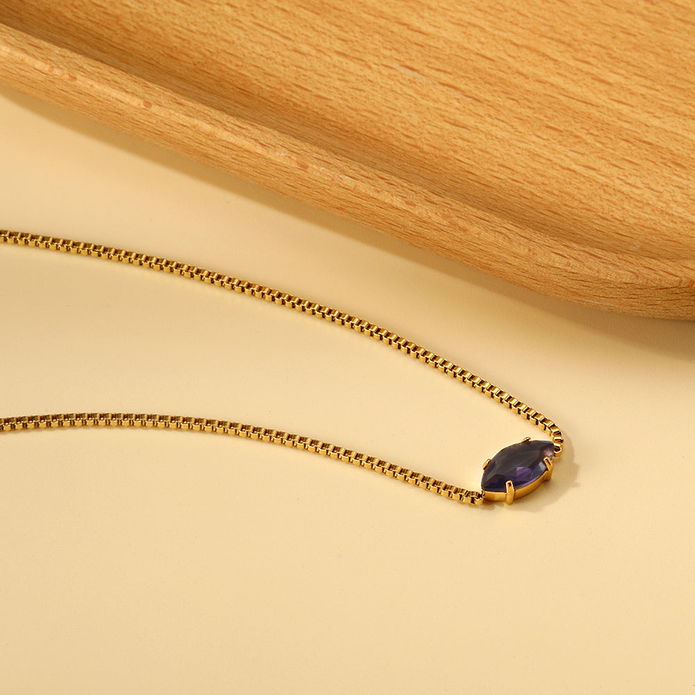 Ketting met veelkleurige diamanten hanger