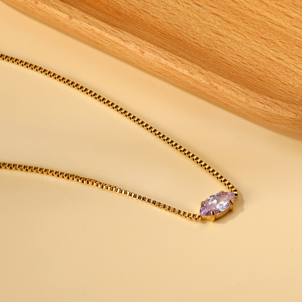 Ketting met veelkleurige diamanten hanger