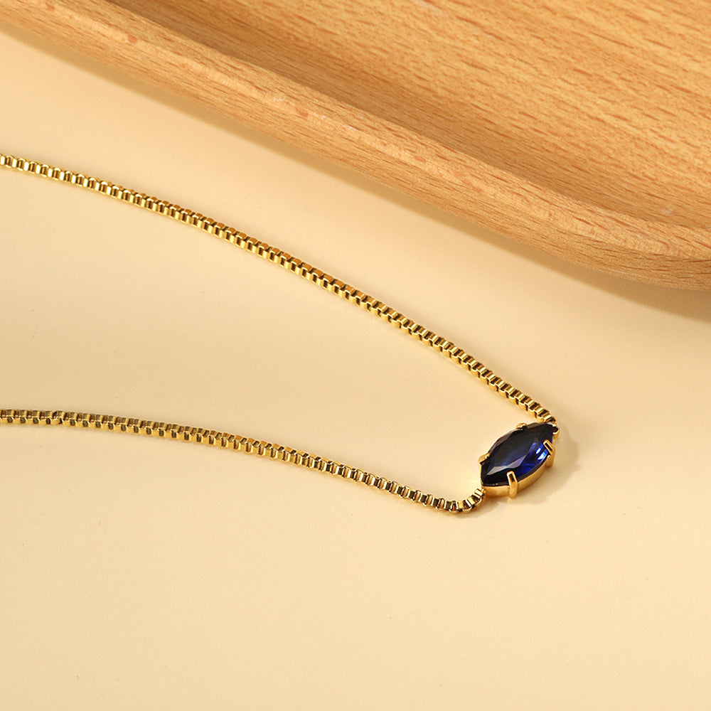 Ketting met veelkleurige diamanten hanger