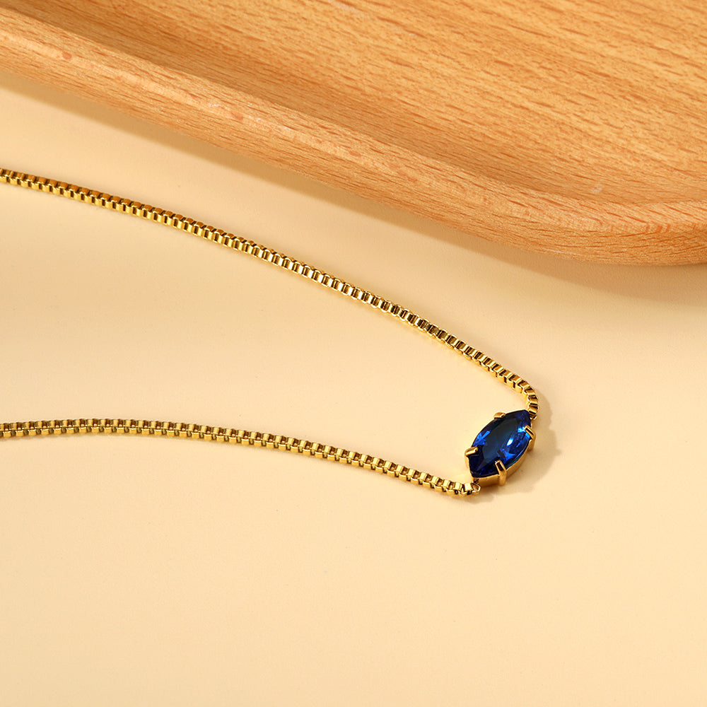 Ketting met veelkleurige diamanten hanger