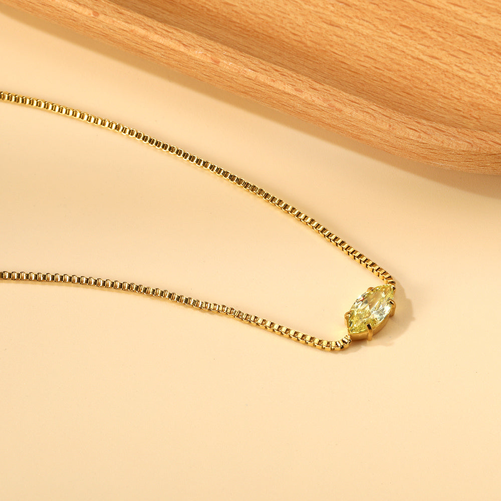 Ketting met veelkleurige diamanten hanger