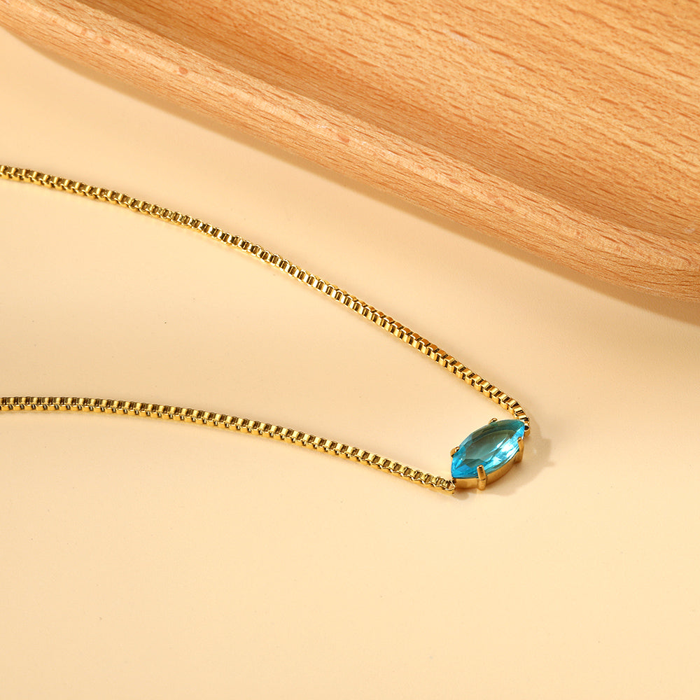 Ketting met veelkleurige diamanten hanger