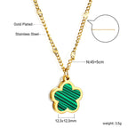 Ketting met witte bloemenhanger van roestvrij staal