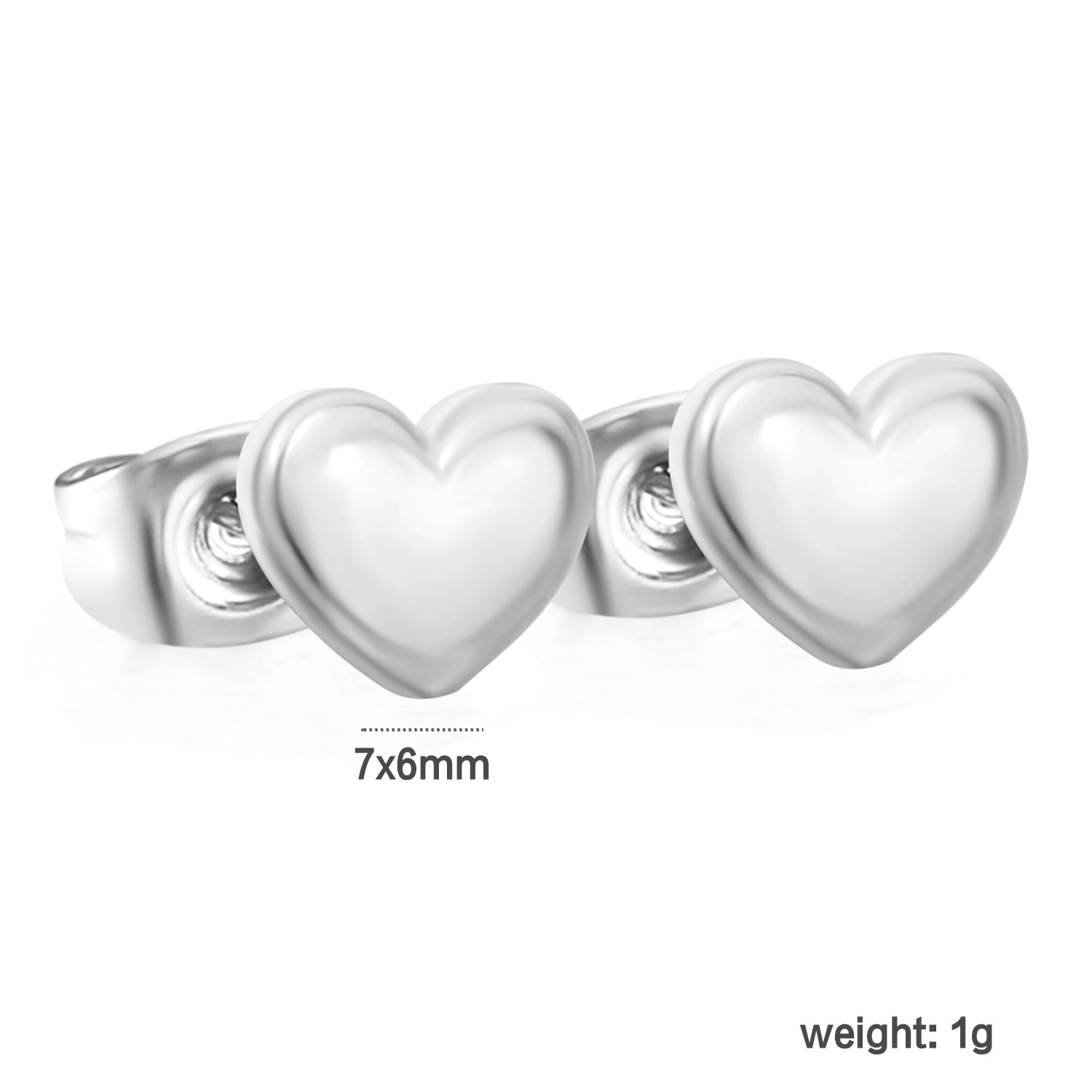 Hartvormige speld oorbellen