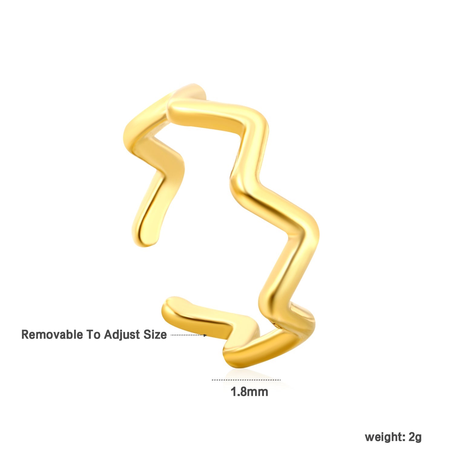 Lichte luxe gouden verstelbare ring