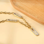 Lange drievoudige cirkelvormige witte klei diamanten hanger ketting