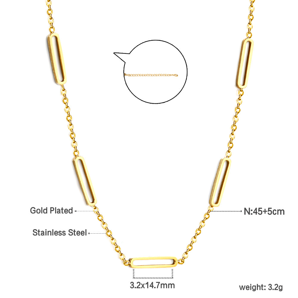 Langwerpige hanger ketting