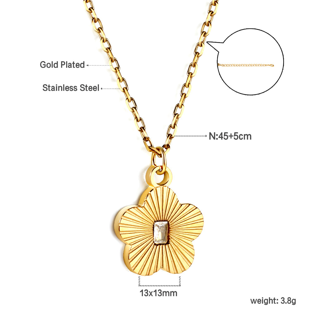 Perzikbloesem diamanten hanger ketting