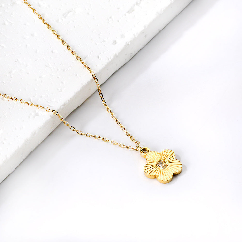 Perzikbloesem diamanten hanger ketting