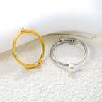 Verstelbare ring met zoetwaterparels