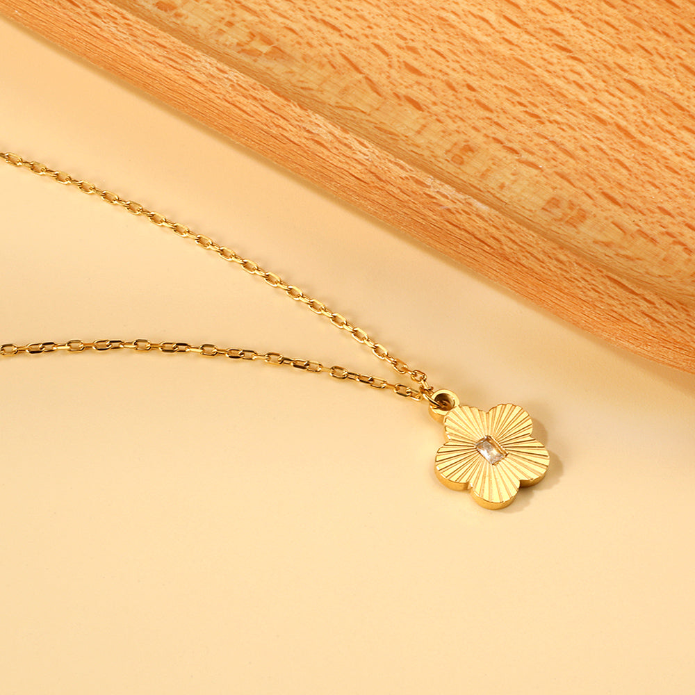 Perzikbloesem diamanten hanger ketting