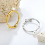 Verstelbare ring met zoetwaterparels