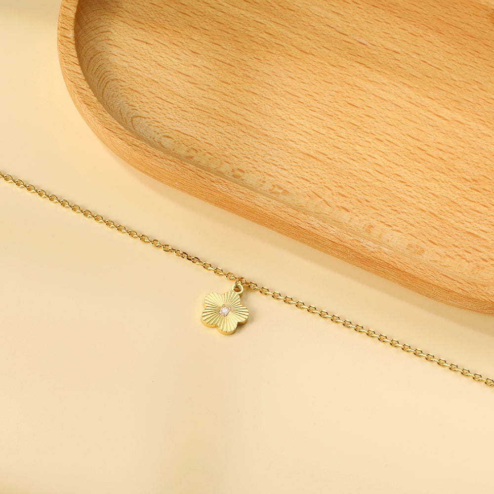 Bracelet en diamant blanc fleur de pêcher