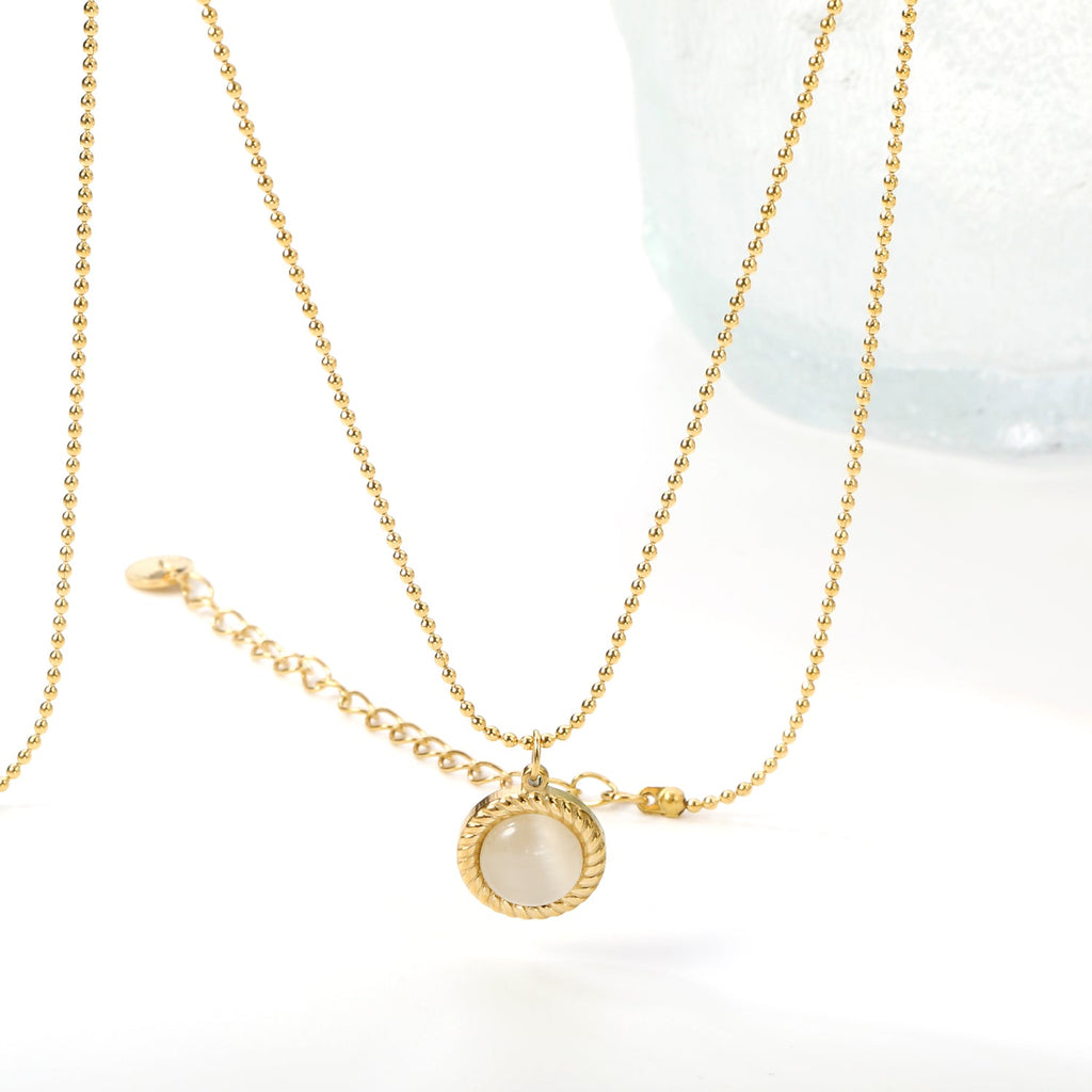 Kattenoog ronde gedraaide hanger ketting