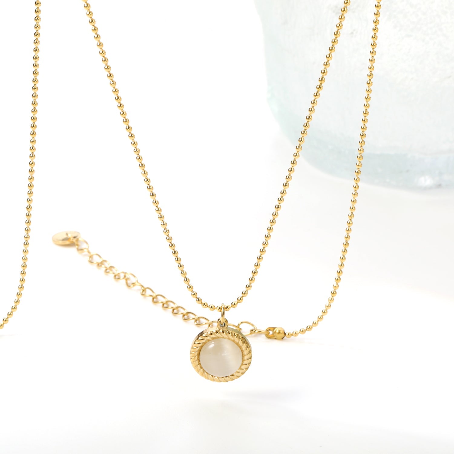 Kattenoog ronde gedraaide hanger ketting