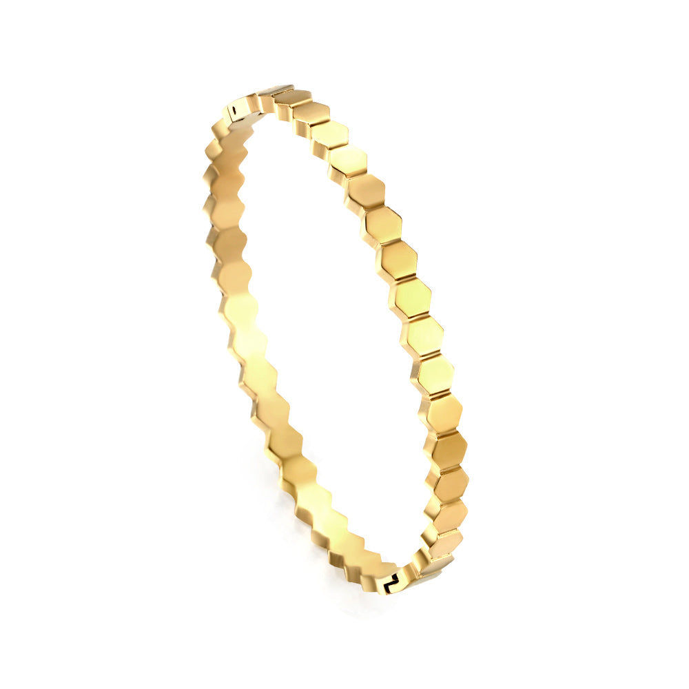 Diamanten en gouden schijfharde armband