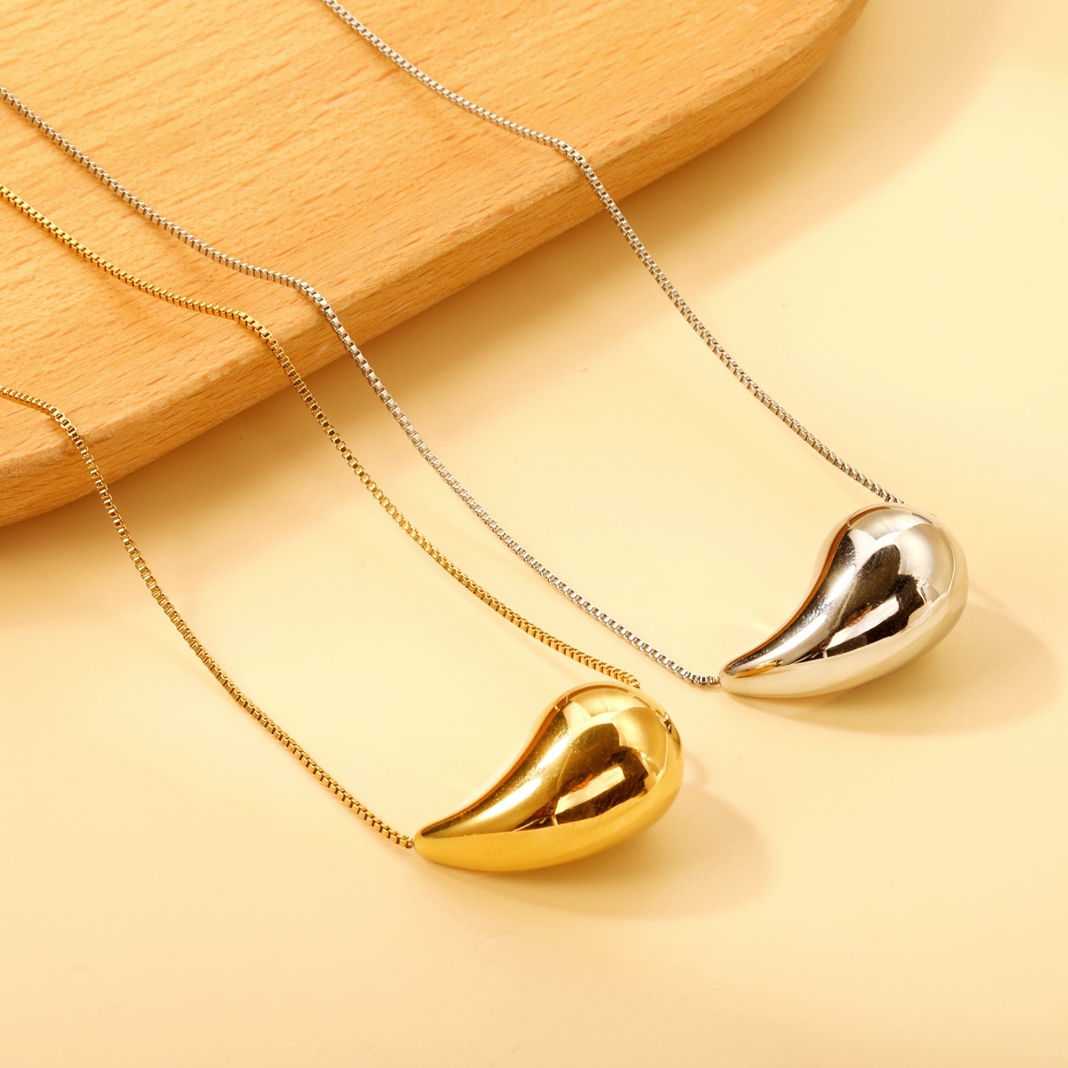 Waterdruppel ovale hanger ketting