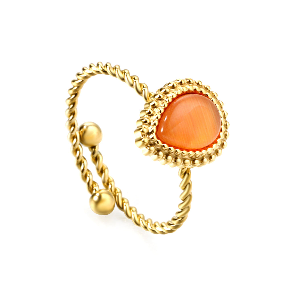 Vintage elegante roestvrijstalen ring