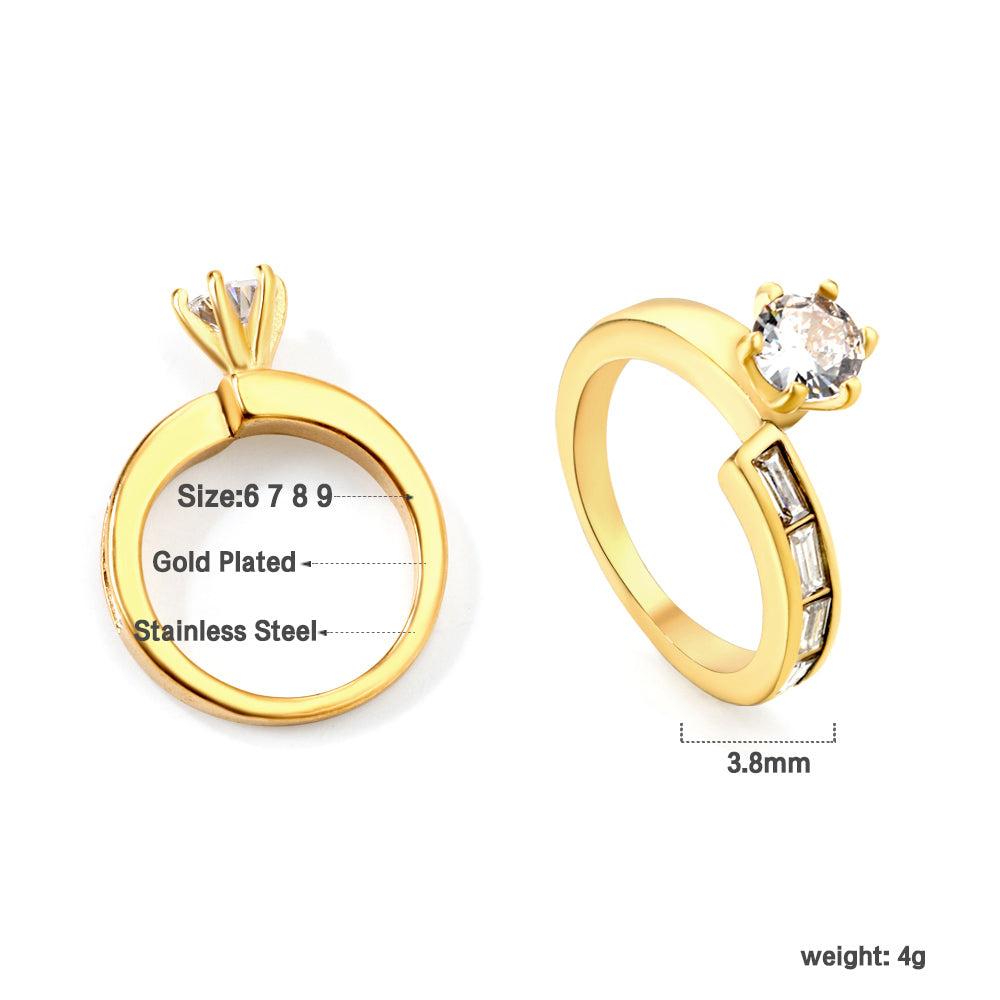 Mini-ring met klauwgesp en zirkonia